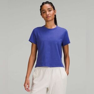 Lululemon Classic-Fit Cotton-Blend T-Shirt Size 4 Psychic Blue EUC